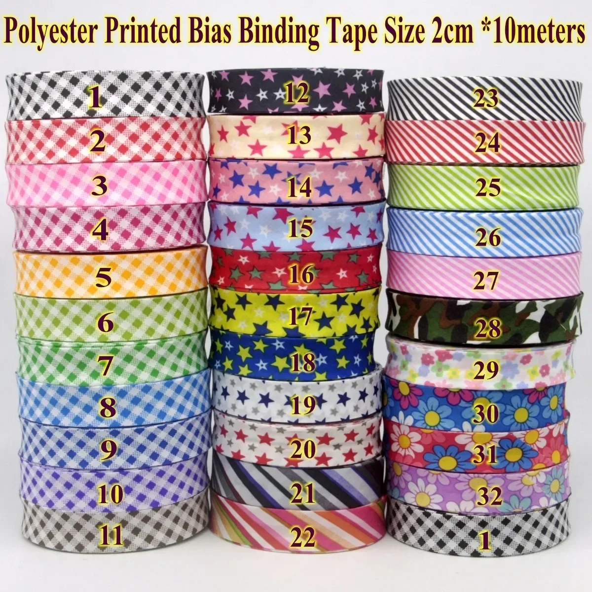 Binding Tape Bias - โพลีเอสเตอร์ตรวจสอบดาวลายรูปแบบ BIAS เทป Scotch Bias Binding