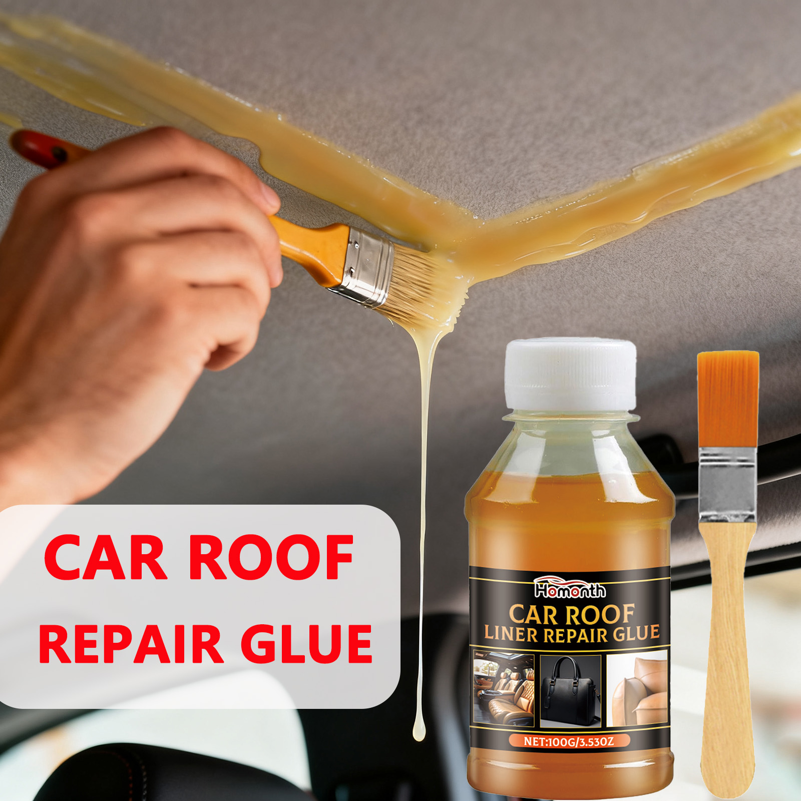 Fabric Glue Bond - กาวติดหัวเตียงรถยนต์แบบมืออาชีพ ทนต่ออุณหภูมิสูง ยึดติดแน่นสำหรับผ้า โฟม ที่บังแดด แห้งเร็ว
