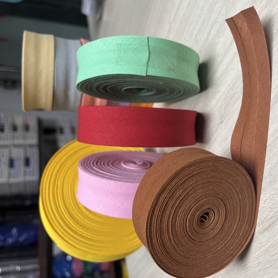 Binding Tape Bias - เทปอคติแบบพับได้ทำจากผ้าฝ้ายขนาด25มม. X 5เมตรม้วนม้วนสำหรับผูกบนโต๊ะเสื้อผ้าผ้าห่มงานประดิษฐ์ทำมือเทปตัดเย็บผ้า