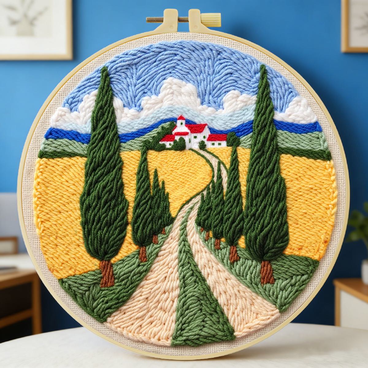 Sewing Textile Art - ชุดปักผ้าแบบ Punch Needle ขนาด 20x20 ซม./7.87