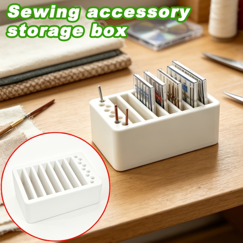 Sewing Tas - กล่องเก็บเข็มเย็บผ้าอเนกประสงค์ 1 ชิ้น, อุปกรณ์จัดเก็บอุปกรณ์เย็บผ้าในครัวเรือน, ดีไซน์ช่องใส่เข็มเดี่ยว, สำหรับเก็บเข็ม