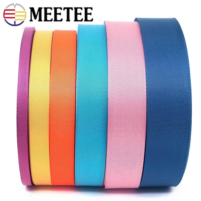 Binding Tape Bias - 8 เมตร 0.7 มม.หนาโพลีเอสเตอร์ไนลอน Webbing สายริบบิ้นเทปกระเป๋าเป้สะพายหลังกระเป๋าเป้สะพายหลังเข็มขัด