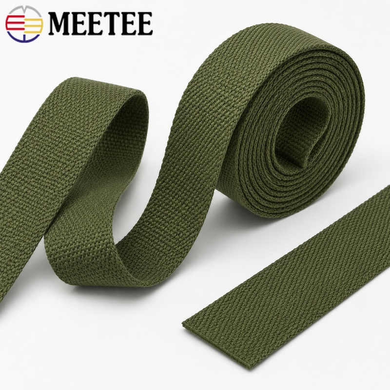 Binding Tape Bias - สายผ้าแคนวาสสีเขียวขี้ม้า ขนาด 10 เมตร หนา 2