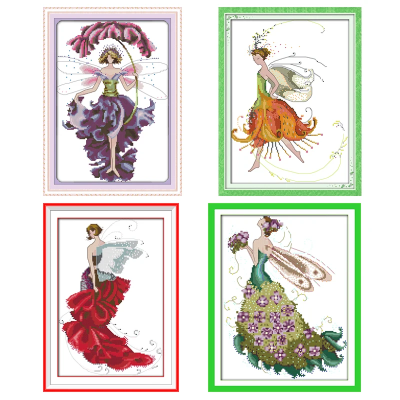 Textile Sewing Patterns - ชุดปักด้ายคอตตอน DMC ผ้าใบลายพิมพ์แบบนับงานปักครอสติชชุดเย็บปักลวดลายแบบ DIY