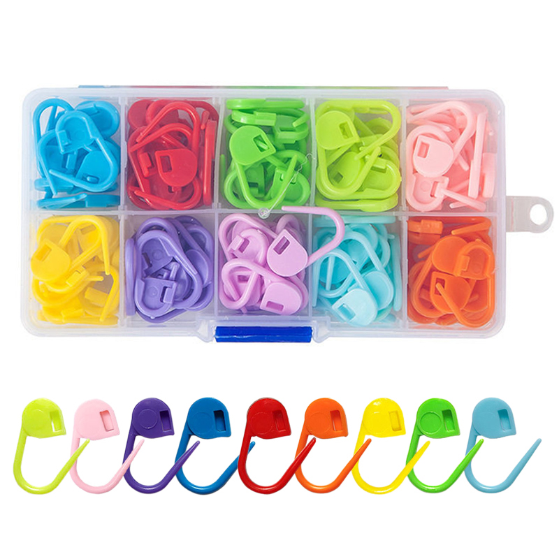 Sewing Necessities - 100 ชิ้น คลิปหนีบสีสันสดใส อุปกรณ์เย็บผ้า ถักโครเชต์ ตัวล็อคไหมพรม