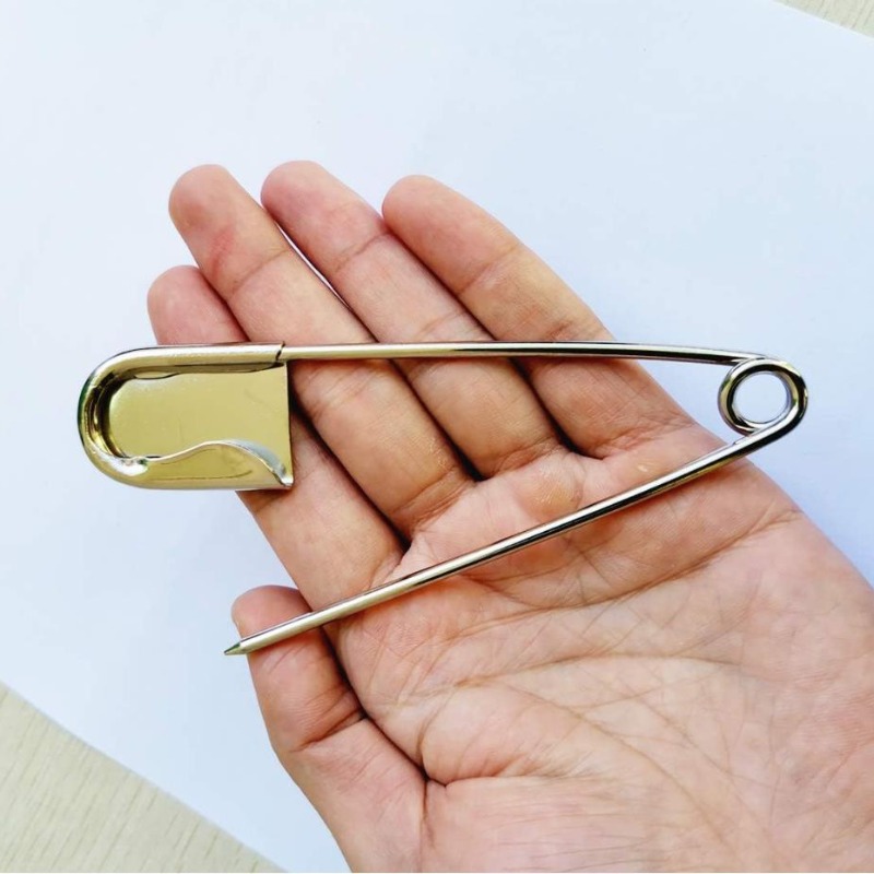 Sewing Tas - 5 ชิ้นขนาดใหญ่เงินสแตนเลสสตีลความปลอดภัย Pin DIY เย็บเข็มห่อความปลอดภัย Pins