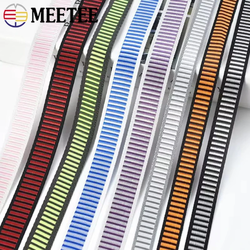 Binding Tape Bias - เทปผ้าไนลอนลายทางขนาด 10/20 เมตร 15/20 มม. สำหรับทำสายกระเป๋า