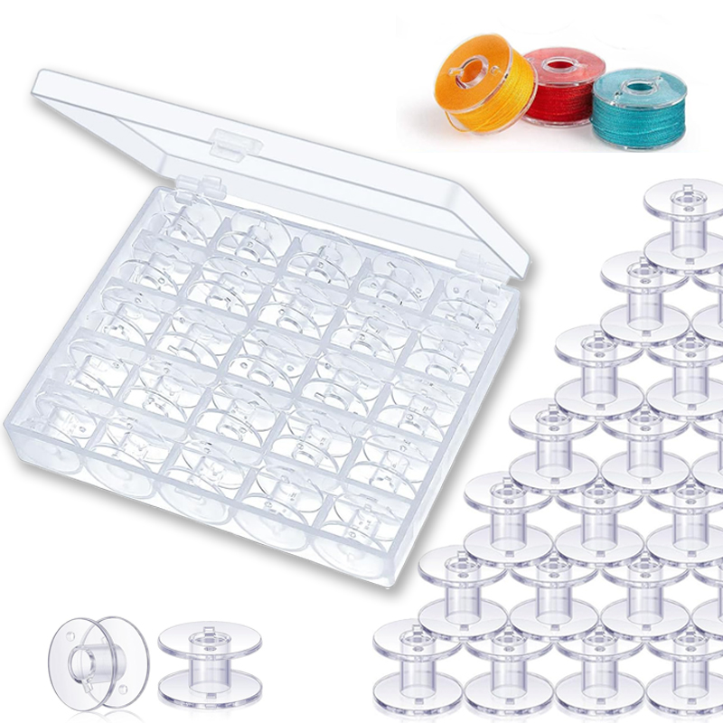 25 ชิ้นจักรเย็บผ้าบ้านด้ายด้าน - Bobbin Organizer Box บทวิจารณ์และราคา