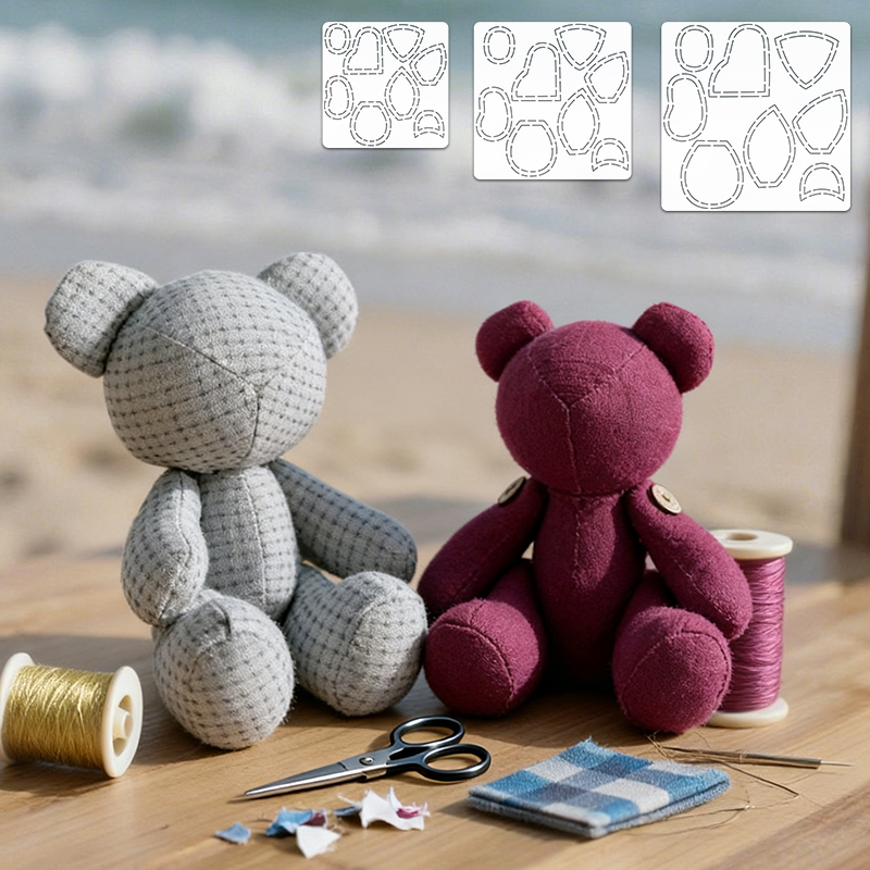 แม่แบบเย็บผ้าลายหมีน่ารัก 1 ชิ - Textile Sewing Patterns บทวิจารณ์และราคา