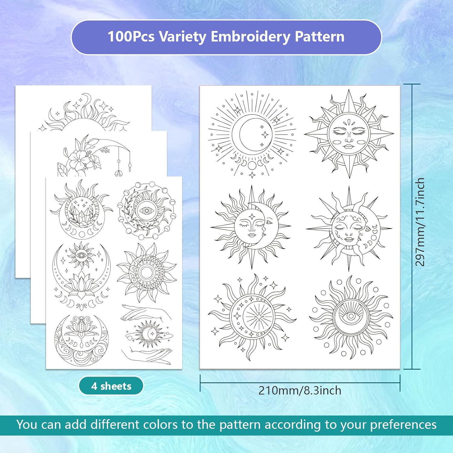 สติกเกอร์ลายพระอาทิตย์พระจันทร - Textile Sewing Patterns บทวิจารณ์และราคา
