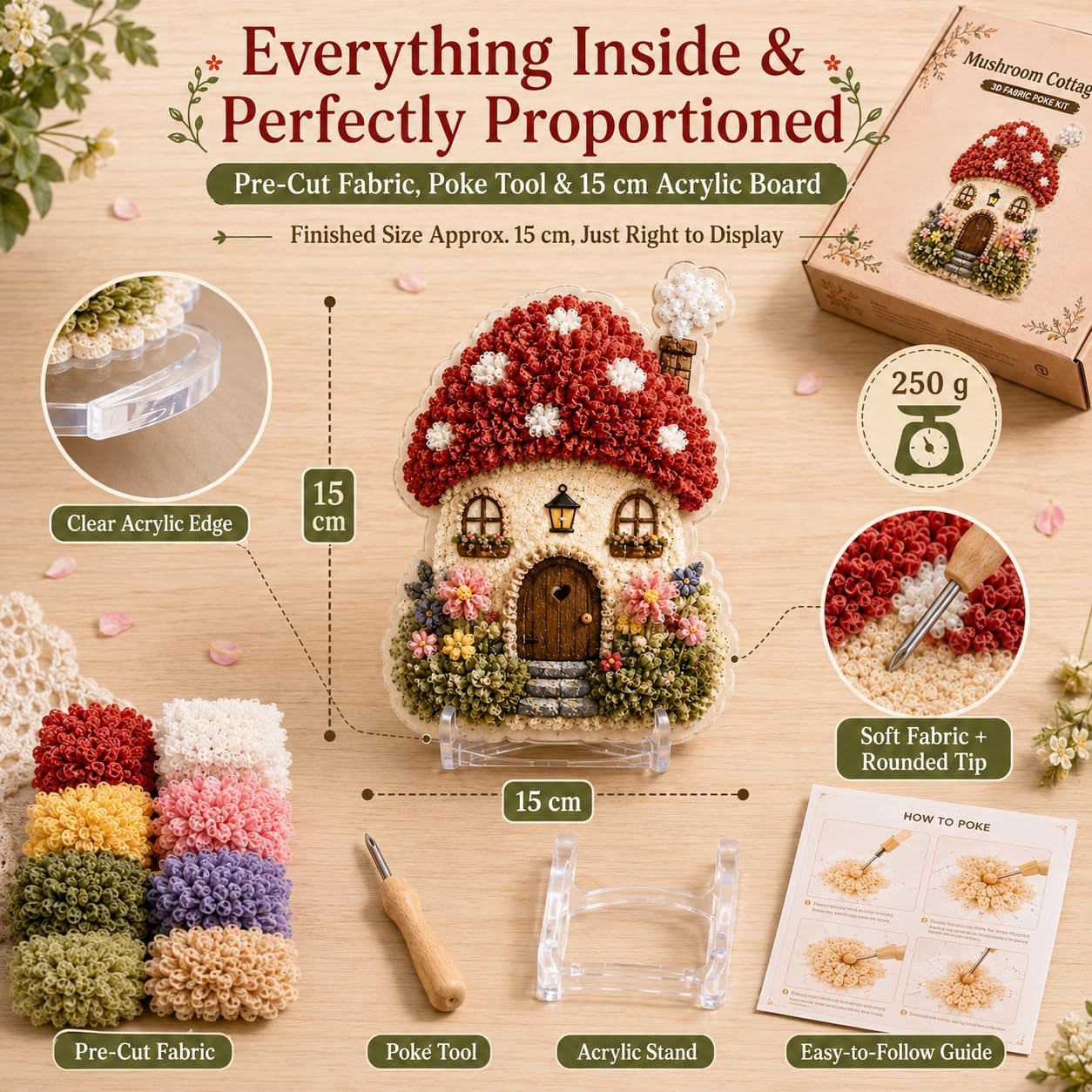 ชุดงานฝีมือ DIY 3D Fabric Poke - Sewing Textile Art บทวิจารณ์และราคา