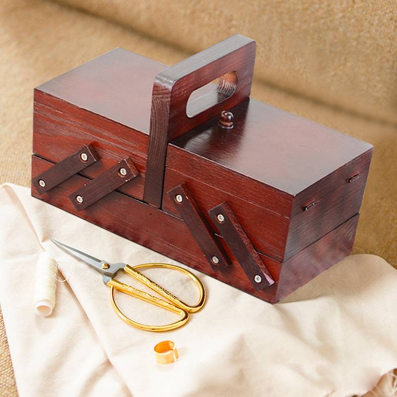 แบบพกพาพับไม้เย็บกล่องช่องด้าย - Bobbin Organizer Box บทวิจารณ์และราคา