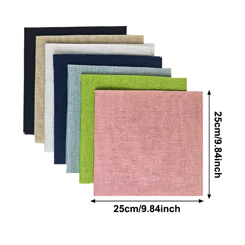 ชุดผ้าลินิน 7 ชิ้น ขนาด 25*25  - Sewing Textile Art บทวิจารณ์และราคา