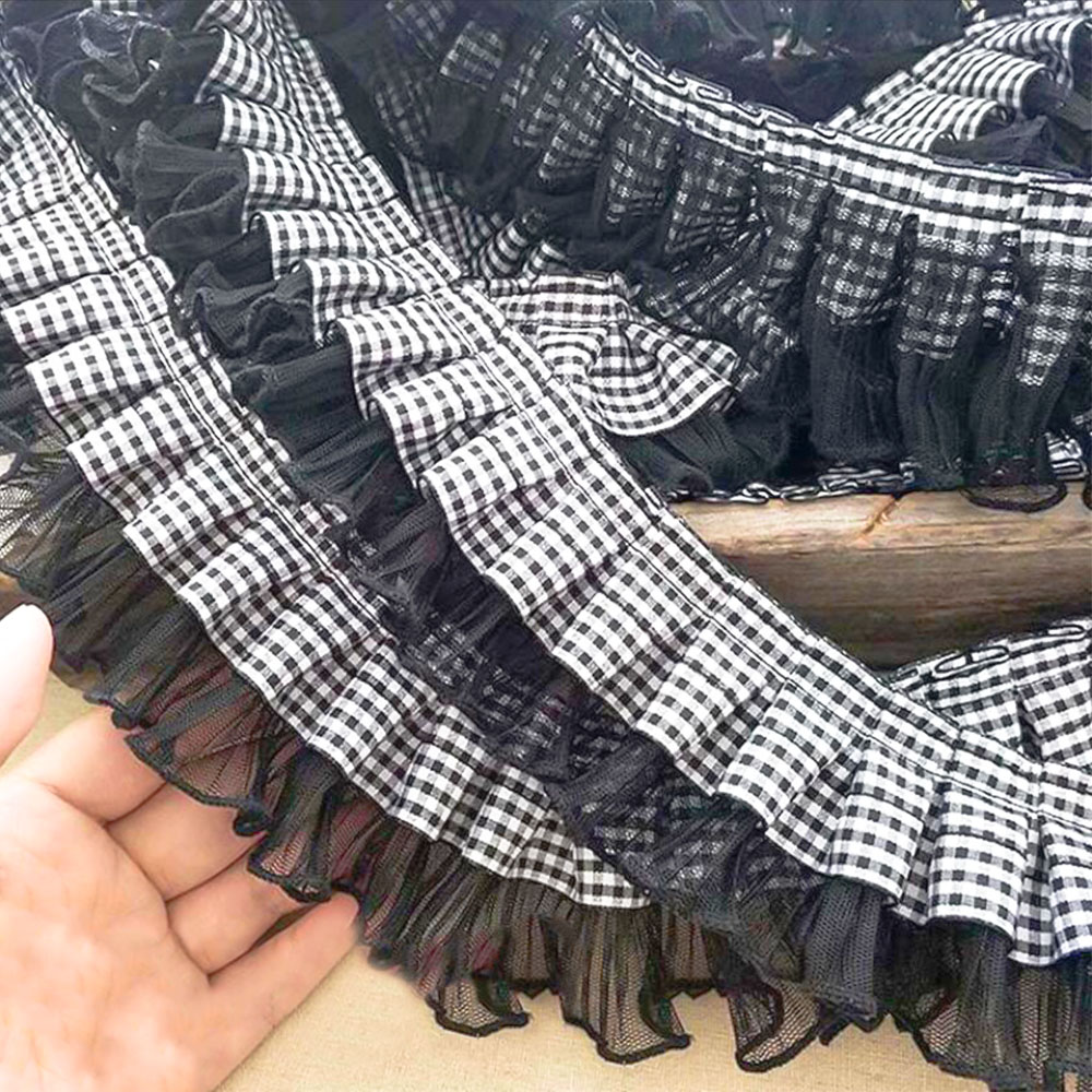 กว้าง 7 ซม.ลายสก๊อตจีบผ้าลูกไม - Textile And Sewing Supply บทวิจารณ์และราคา