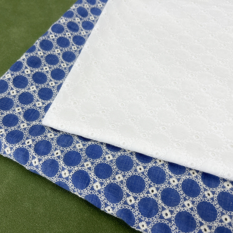 ผ้าเดนิมฝ้ายลายวงกลมเล็ก ปักลา - Sewing Eyelet Fabric บทวิจารณ์และราคา