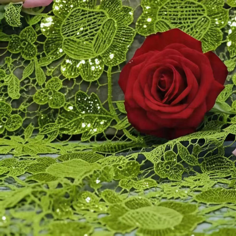 ผ้าลูกไม้สีเขียวมะนาวคุณภาพสูง - Sewing Eyelet Fabric บทวิจารณ์และราคา